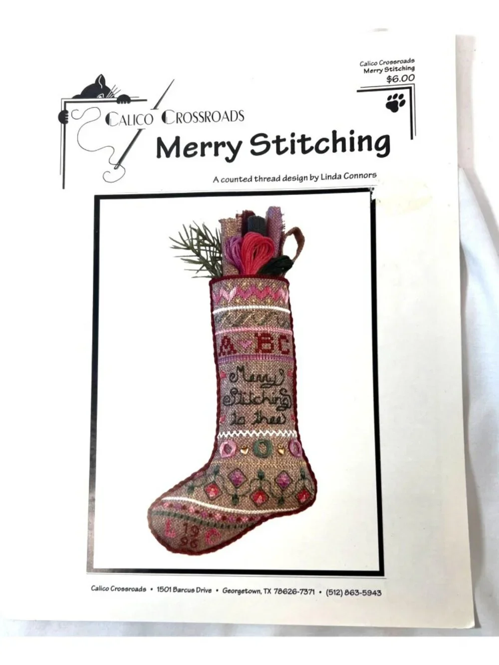Calico Crossroads Merry Stitching Counted Thread Design Pattern - Picture 2 of 3